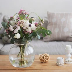 Clearance Aarikka Kupla lasimaljakko iso 22 cm kirkas/valkoinen