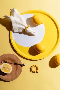 tarjotin Ø 38 cm tuliainen keltainen*Aarikka Clearance