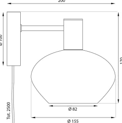 Sale Aneta Lighting Bell seinävalaisin musta/valkoinen