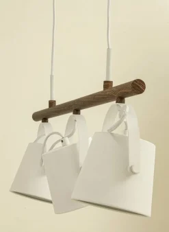 Aneta Lighting Espresso kattovalaisin 3-os. valkoinen/tumma puuväri* Discount