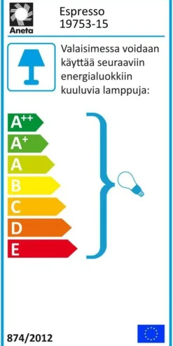 New Aneta Lighting lattiavalaisin Espresso 2-os. mattamusta/puu