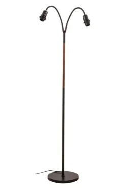 Discount Aneta Lighting Ljusdal 2-os. lattiavalaisin musta/pähkinä ilman varjostimia