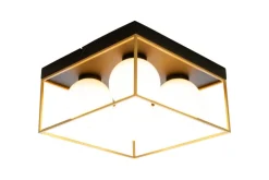 Sale Aneta Lighting plafondi Astro 28 cm musta/kulta/opaalivalkoinen