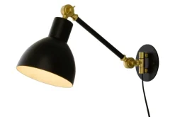 Best Aneta Lighting seinävalaisin Dublin musta / matta messinki