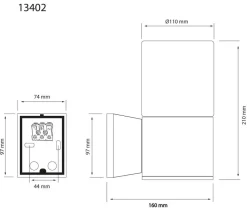 Aneta Lighting ulkoseinävalaisin Lysekil musta/meripihka* Discount