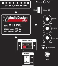 kannettava akkukäyttöinen aktiivikaiutin&mikki /USB/BT/SD*AudioDesignPRO Hot