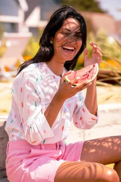 Outlet Brakeburn pusero Skye Valkoinen