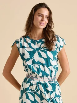 Brakeburn t-paita Woodland leaves Vihreu00e4 / Valkoinen