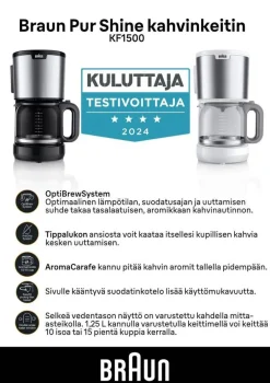 kahvinkeitin PurShine KF1500 valkoinen*Braun Clearance
