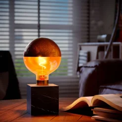 pöytävalaisin kuutio E27 marmori musta*Calex Sale