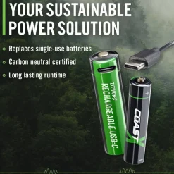 paristo AA USB-C 1.5V 4 kpl sis. latauskaapelin*Coast Discount