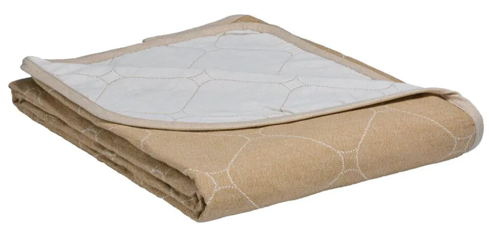 Discount Create Home Aamu päiväpeite 2-puoleinen 180x260cm khaki/l.valkoinen