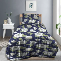 satiinipussilakanasetti Atsalea 150x210 + 55x65 cm t.sininen*Create Home