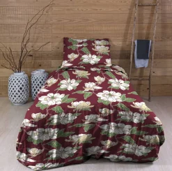 satiinipussilakanasetti Atsalea 150x210 + 55x65 cm t.punaine*Create Home New