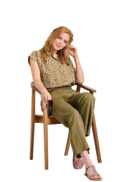 Create pusero Marjut Khaki green / Sand