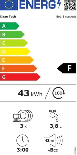 New Daan Tech pöytäastianpesukone Bob valkoinen