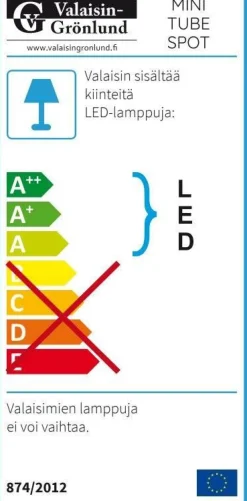 Design by Grönlund Minitube Spot kohdevalaisin valkoinen 4000K*Design by Gru00f6nlund New