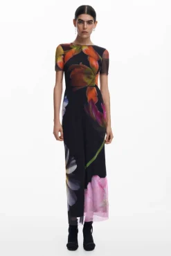 New Desigual mekko 25SWVK12 2000 Musta / Multicolor