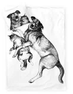 Sale Finlayson pussilakanasetti Selviytyjät 150x210+50x60 musta/valkoinen