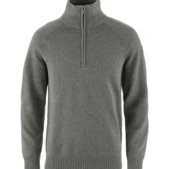 Clearance Fju00e4llru00e4ven Fjällräven neule Övik Lite Half Zip 020-999 Grey-Melange