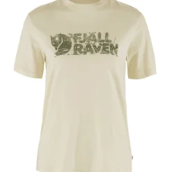 Fju00e4llru00e4ven Fjällräven t-paita Lush Logo W 113 Chalk White