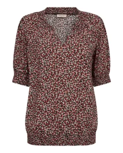 Outlet Freequent pusero FqAdney-blouse Hot Coral w. Black