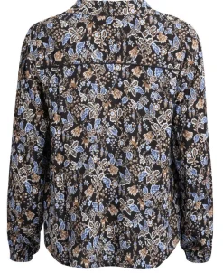 Hot Freequent pusero FqLovy-blouse Black w. Wedgewood / Musta-Sininen