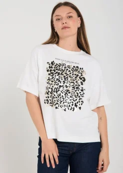 Freequent t-paita Fqcarol-tee Star Offwhite w. black