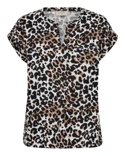 New Freequent t-paita FqViva-tee 205750 Simply Taupe w. Black