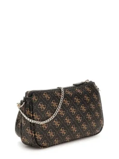 Guess laukku Bro Noelle Dbl Pouch Crossbody Bro Brown Logo