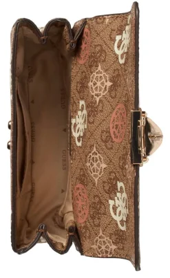 Discount Guess laukku Lou Eliette Logo Mini Cvtbl X Flap Lou Latte Logo Multi