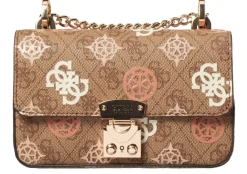 Discount Guess laukku Lou Eliette Logo Mini Cvtbl X Flap Lou Latte Logo Multi