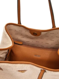 Sale Guess laukku Ntc Victtoria Large 2 In 1 Tote Ntc Natural / cognac