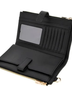 Outlet Guess lompakko Blo Cresidia II Slg Dbl Zip Orgnzr Blo Black logo