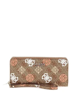 Clearance Guess lompakko Lou Eliette Logo Slg Lrg Zip Arnd Lou Latte Logo Multi