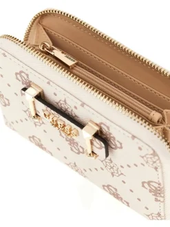 Guess lompakko Vno Slia Slg Medium Zip Around Vno Vanilla logo