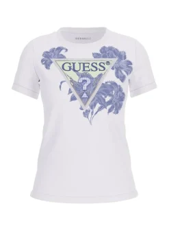 Hot Guess t-paita Flower triangle G011 Pure White