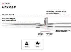 Gymstick HEX Tanko 182 cm