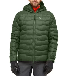 New Haglu00f6fs Haglöfs takki ROC Flash Down Hood 4Q9 Seaweed Green