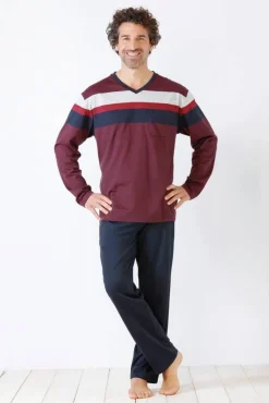 Discount Hajo pyjama 53857 636 Marine/Rot