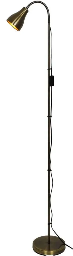 Geta lattiavalaisin 146 cm antiikkimessinki*Heat