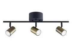 Outlet Heat kattospotti Gold Tube 3-osainen tanko kulta-musta