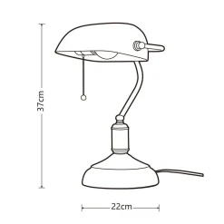 pöytävalaisin Banker vetokytkimellä 37 cm ruusukulta-va*Heat