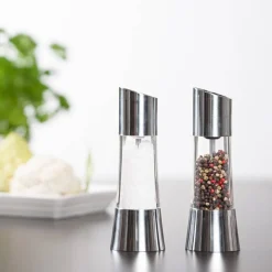 Suola kääntömylly 18 cm, teräs/akryyli*Heirol