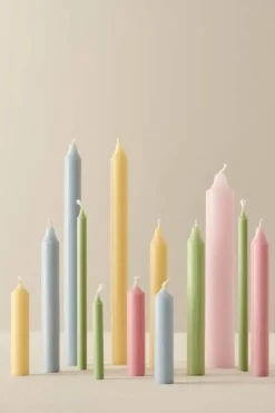 kruunukynttilä 29 cm rustiikki keltainen*IB Laursen Hot