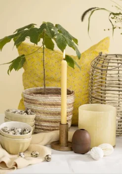 kruunukynttilä 29 cm rustiikki keltainen*IB Laursen Hot