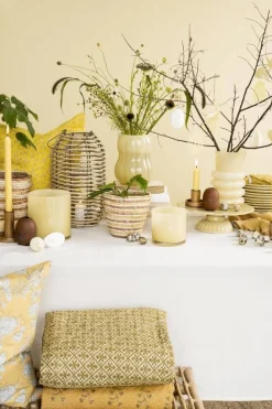 kruunukynttilä 29 cm rustiikki keltainen*IB Laursen Hot