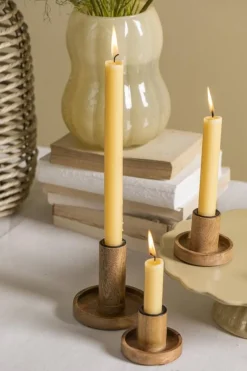 kruunukynttilä 29 cm rustiikki keltainen*IB Laursen Hot