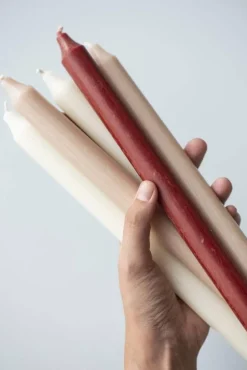 kruunukynttilä 29 cm rustiikki tummanpunainen*IB Laursen Sale