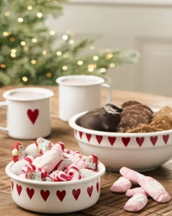 kulho sydämillä 14 cm emaloitu*IB Laursen Hot